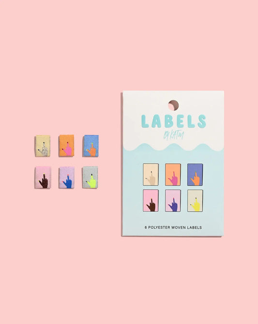 Sew In Labels | Middle Finger Mini Hands