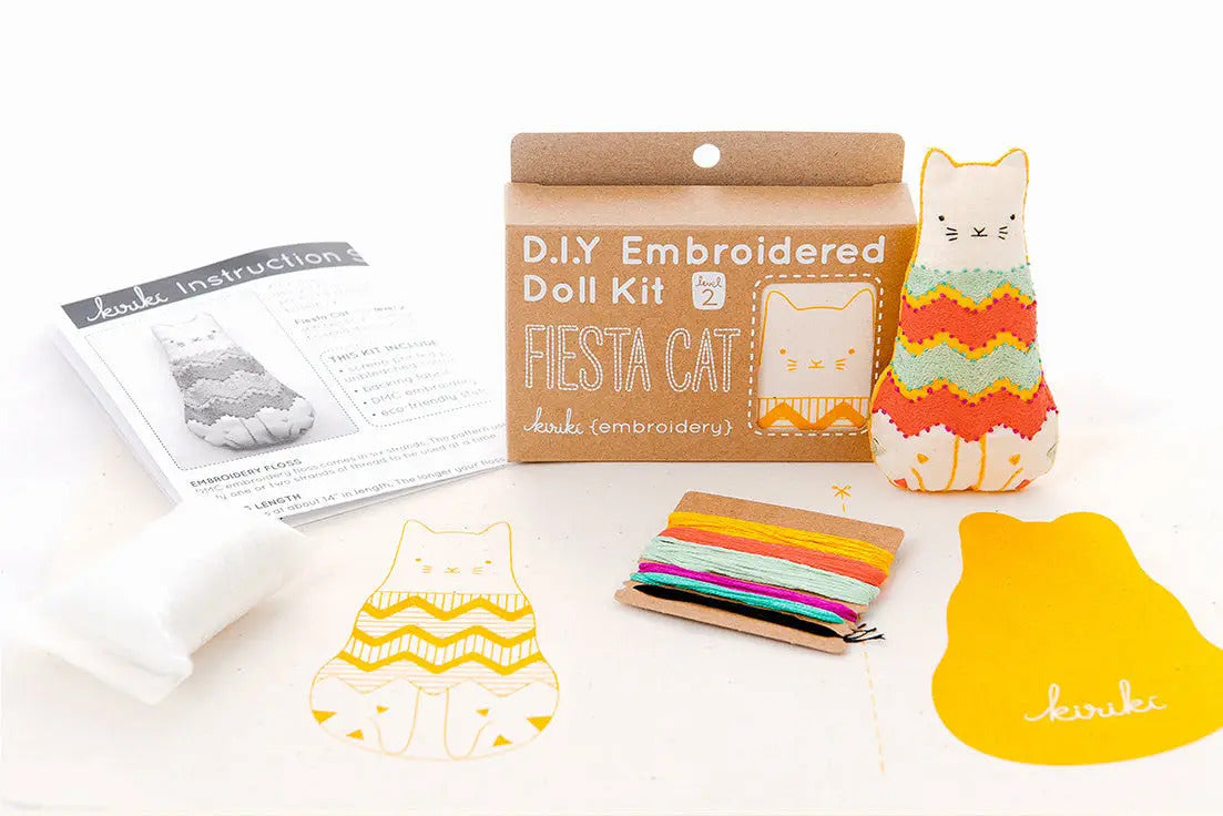 Fiesta Cat Embroidery Kit