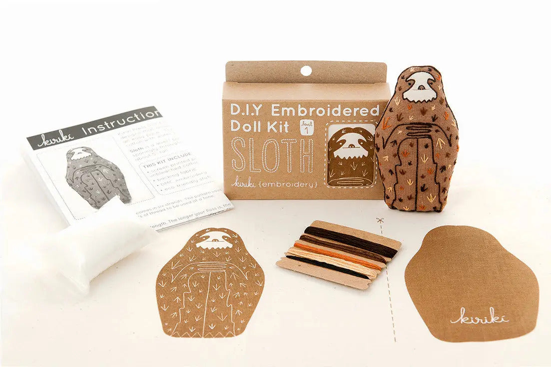 Sloth Embroidery Kit