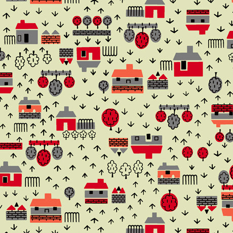 Retro Minis - Houses POS Fabric - Trapunto edmonton local fabric store shop