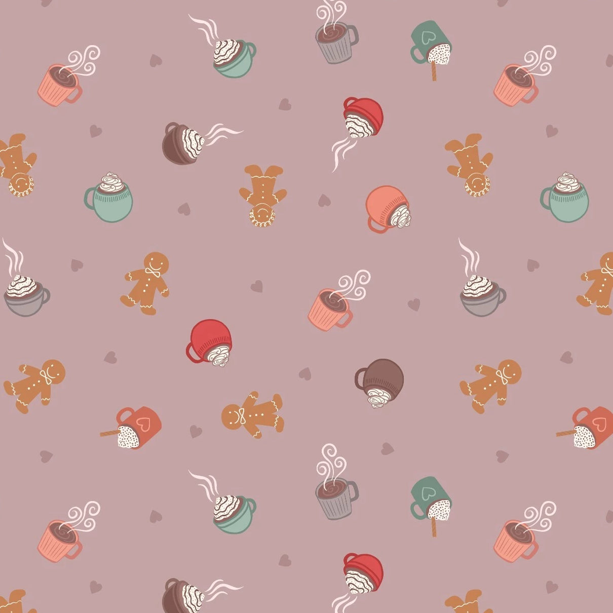 TOCS - Gingerbread & Warm Mugs POS Fabric - Trapunto