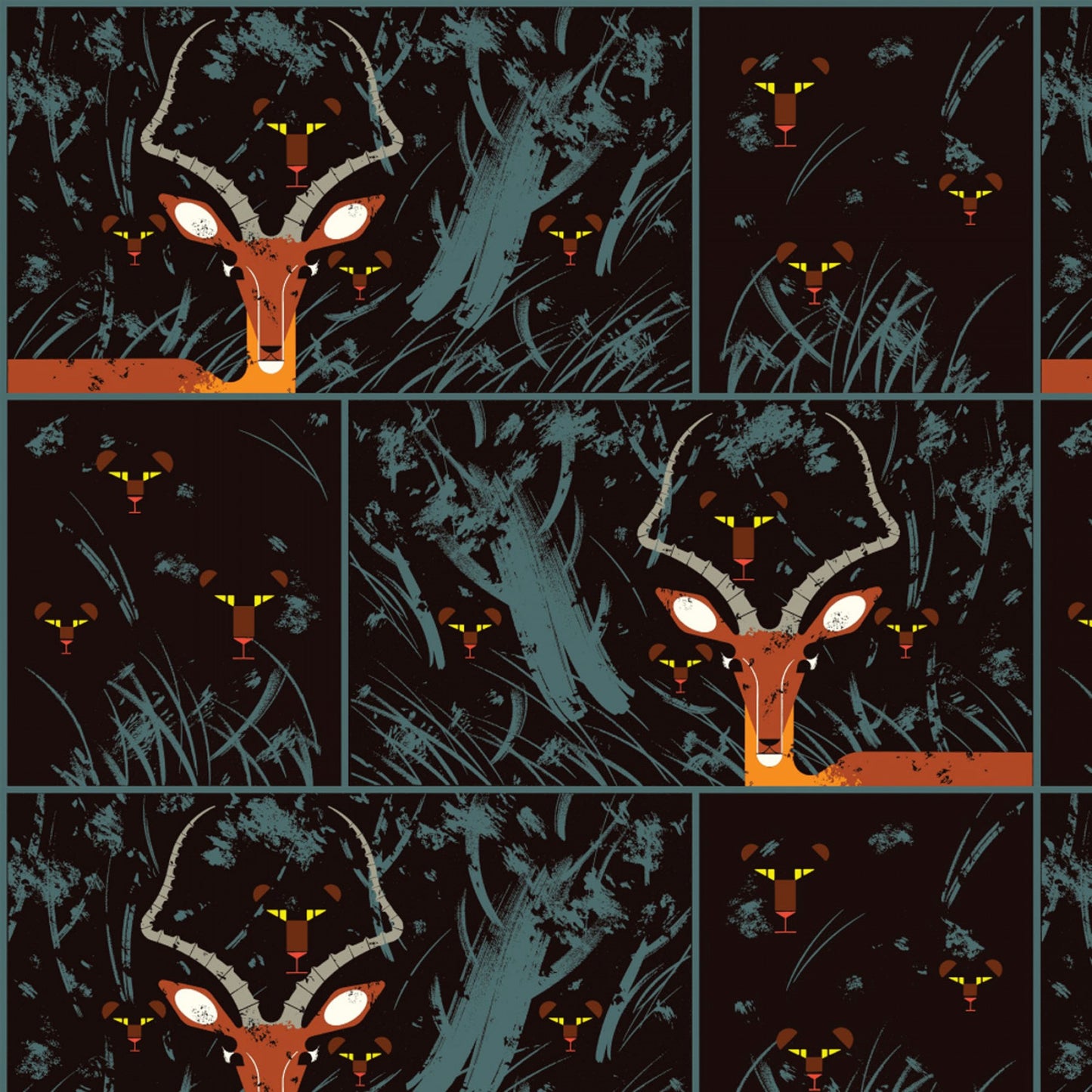 Charley Harper Halloween Fabric - Trapunto