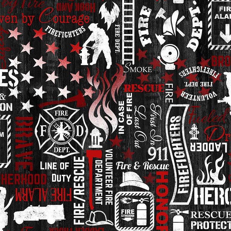 Fire & Rescue Fabric - Trapunto