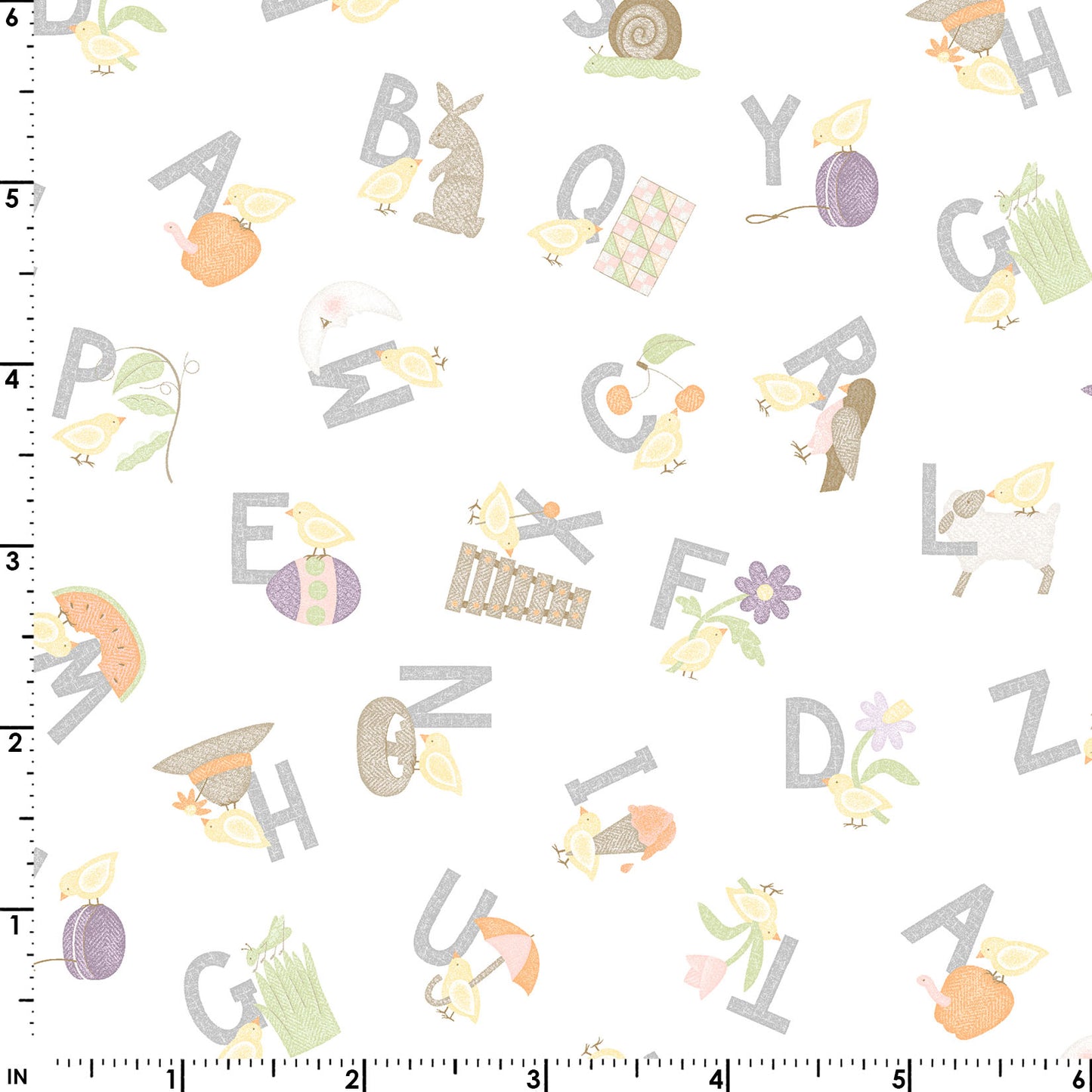 Little Chicks Flannel - Alphabet Tossed ($22/m)