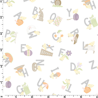 Little Chicks Flannel - Alphabet Tossed ($22/m)