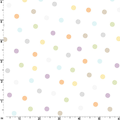 Little Chicks Flannel - Multi Dots ($22/m)