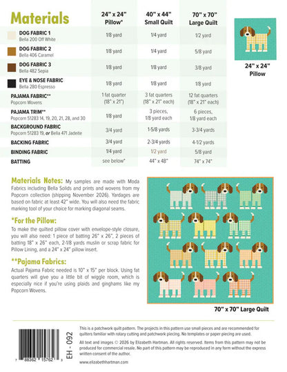 Pups in Pajamas Quilt Pattern