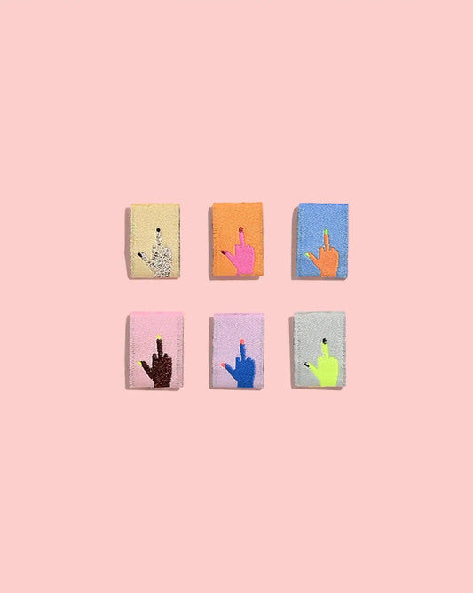 Sew In Labels | Middle Finger Mini Hands