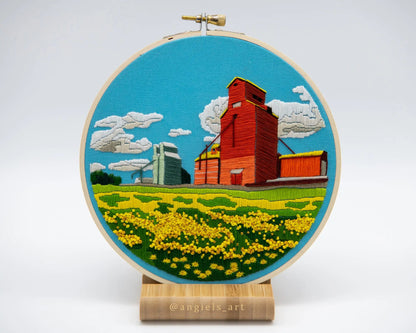 Grain Elevators Embroidery Kit