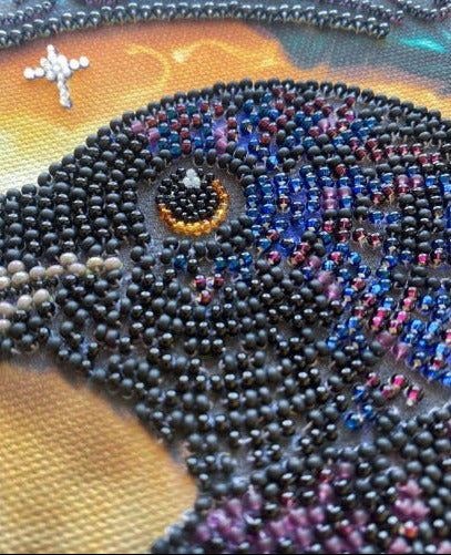 Black Raven Beaded Embroidery Kit