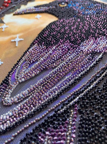 Black Raven Beaded Embroidery Kit