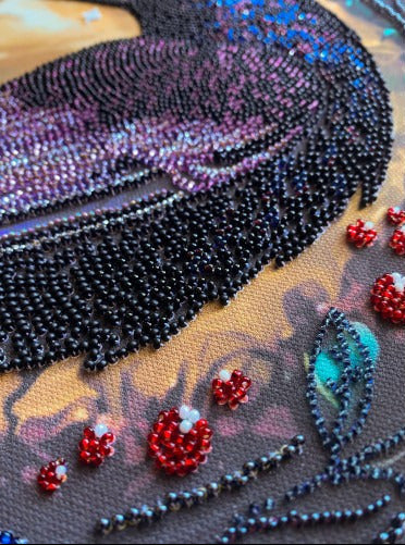 Black Raven Beaded Embroidery Kit