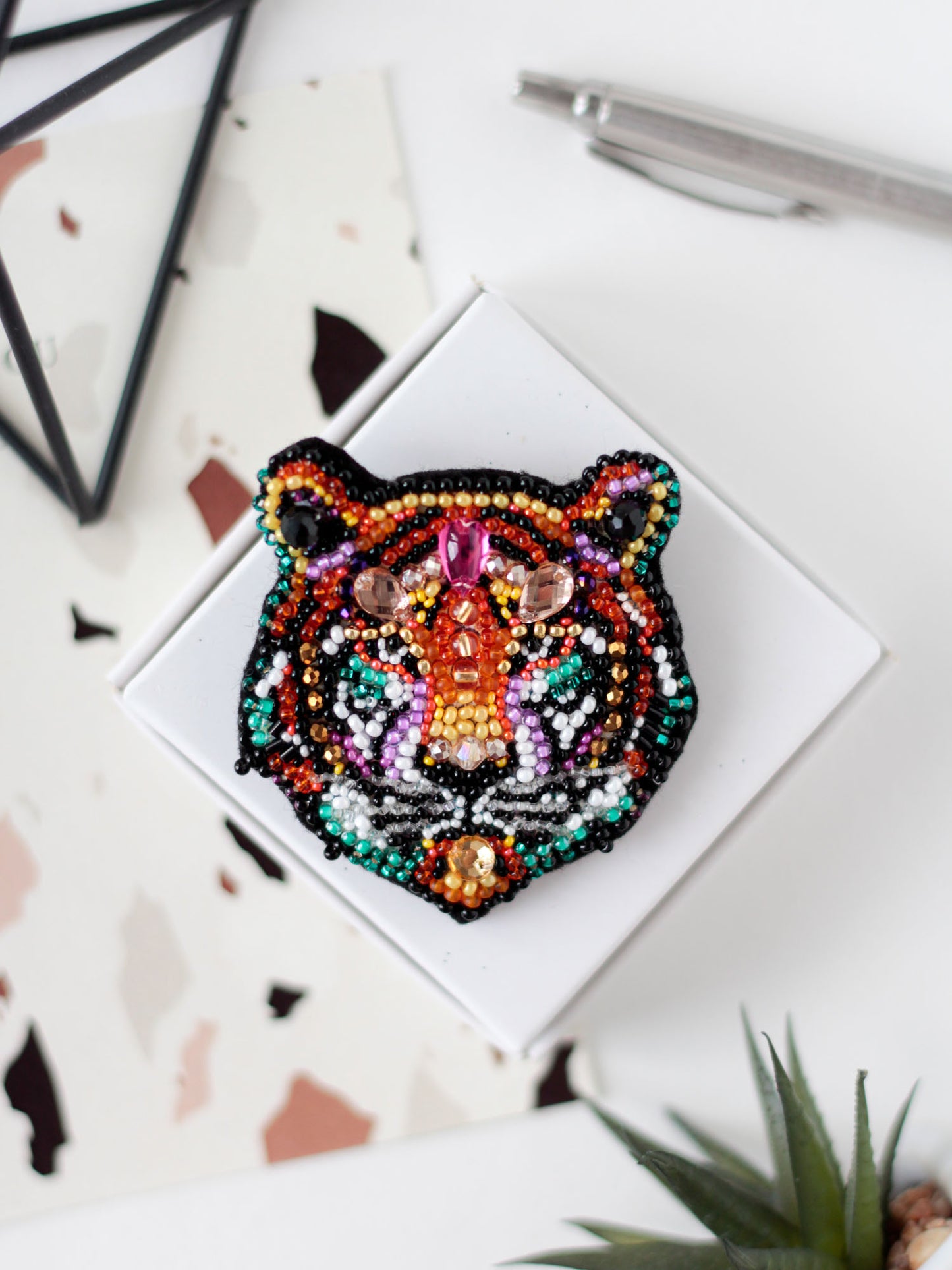 Tiger Beaded Embroidery Kit