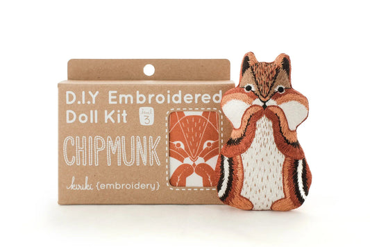 Chipmunk Embroidery Kit