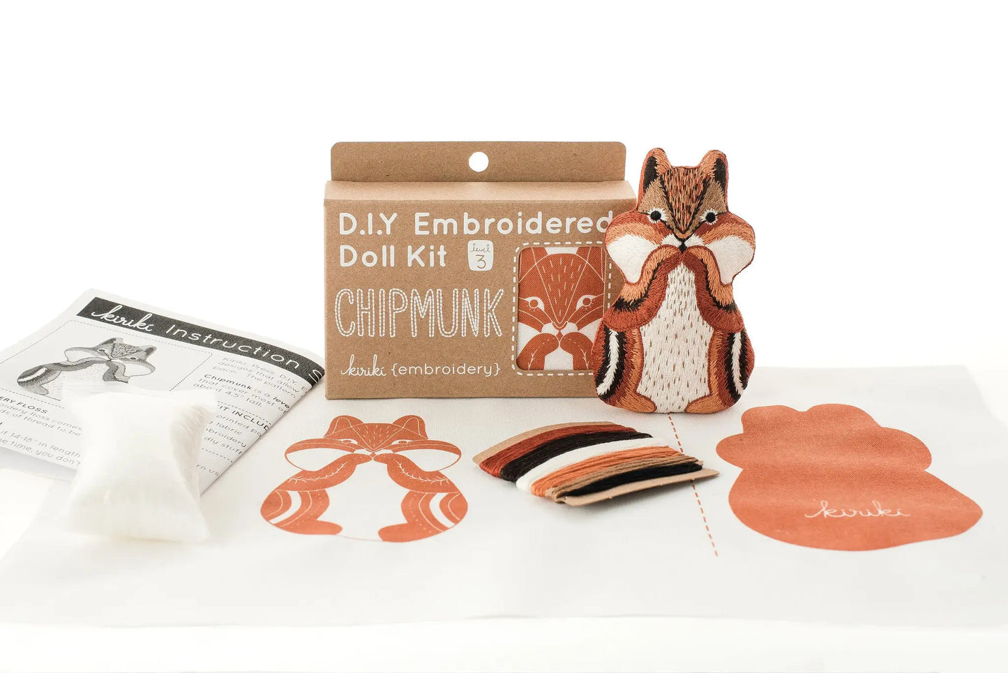 Chipmunk Embroidery Kit