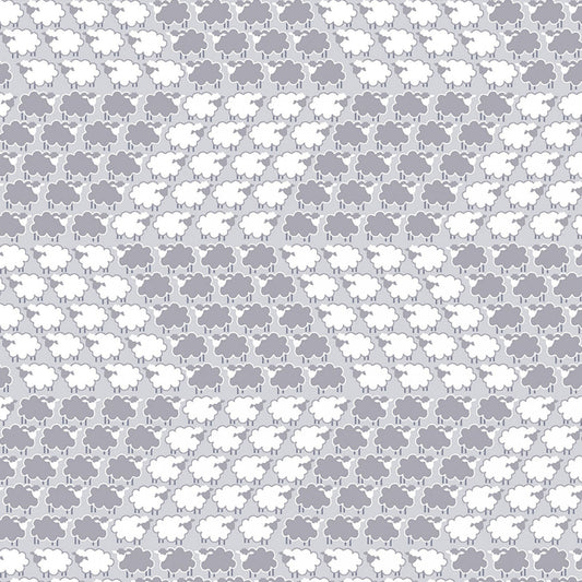 Sweet Dreams - Little Sheep Geo Fabric - Trapunto